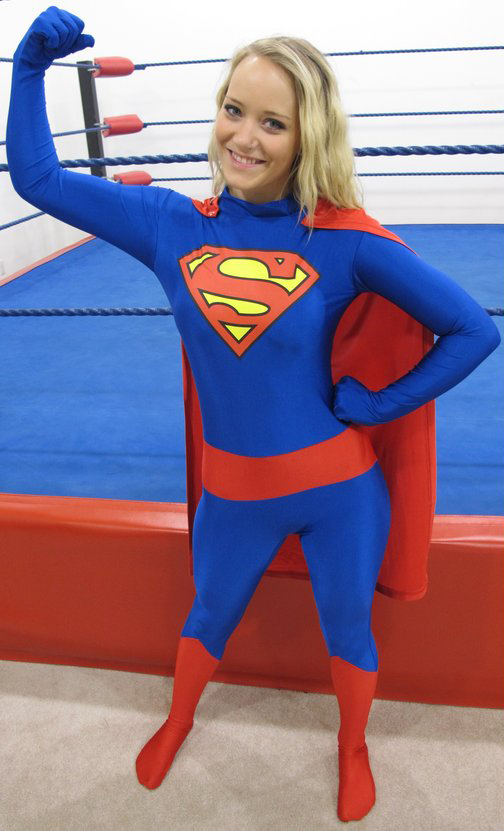 Sexy Superman Cosplay Costume for Women Catsuit